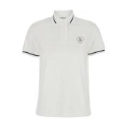 Hvid Polo Shirt med Logo Print