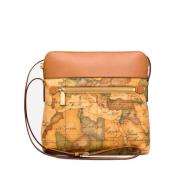 Kortprint Crossbody Taske Beige