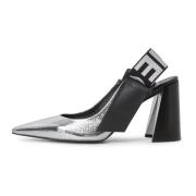 Blokhælede Slingback Pumps Jimena - Sølv