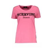 Pink Bomuld Kvinders T-shirt Trendy Stil