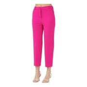 Fuchsia Elegant Straight-Cut High-Waist Trousers