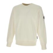 Hvid Bomulds Sweatshirt med Crew Neck