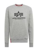 ALPHA INDUSTRIES Sweatshirt  antracit / lysegrå / rød