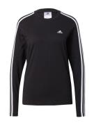 ADIDAS SPORTSWEAR Funktionsbluse 'Essentials 3-Stripes'  sort / hvid