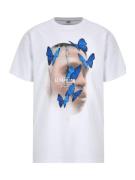MT Upscale Bluser & t-shirts 'Le Papillon'  nude / royalblå / sort / hvid