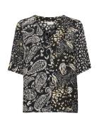 Kaffe Bluse 'Lita'  gul / sort / hvid