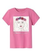 NAME IT Bluser & t-shirts 'BEATE'  lysebeige / brombær / lys pink / sølv