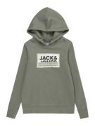 Jack & Jones Junior Sweatshirt 'LOGAN'  oliven / pastelgrøn / sort / hvid