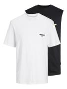 JACK & JONES Bluser & t-shirts 'BORA'  gul / sort / hvid