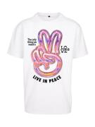 Mister Tee Bluser & t-shirts 'Live in Peace'  blå / orkidee / sort / hvid