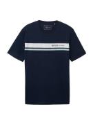 TOM TAILOR DENIM Bluser & t-shirts  mørkeblå / pastelgrøn / hvid