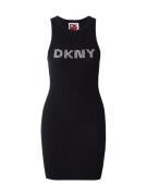 DKNY Strikkjole  rød / sort / hvid