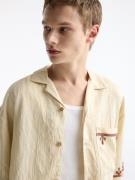 Pull&Bear Skjorte  beige / mørkegrøn / mørkerød