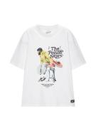 Pull&Bear Bluser & t-shirts 'MC NATURAL MUSIC'  safran / grå / sort / hvid
