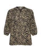 KAFFE CURVE Bluse 'Mille'  mørkebeige / sort