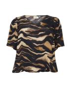 KAFFE CURVE Shirts 'Lana'  brun-meleret / sort