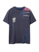 Desigual Bluser & t-shirts 'Francis'  royalblå / antracit / gammelrosa / hvid