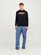 JACK & JONES Sweatshirt 'JJTiley'  mandarin / sort / hvid