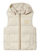 NAME IT Vest 'MONAY'  beige / guld