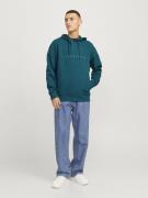 JACK & JONES Sweatshirt 'JJEStar'  petroleum / hvid