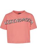 Mister Tee Shirts 'Weekend Mood'  lys pink / sort / hvid