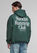 Another Cotton Lab Sweatshirt 'Sunday Running Club'  mørkegrøn / hvid