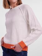 PIECES Pullover 'NISTRA'  koral / hvid