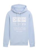 TOM TAILOR DENIM Sweatshirt  lyseblå / hvid