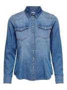 Only Tall Bluse  blue denim