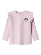 NAME IT Bluser & t-shirts 'NMFDESIRE MINNIE'  lysegul / lilla / sort / hvid