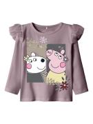 NAME IT Bluser & t-shirts 'NMFDAMINA PEPPA'  lysegul / oliven / lysviolet / hvid