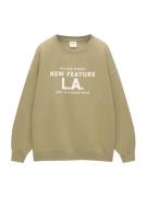 Pull&Bear Sweatshirt  khaki / hvid