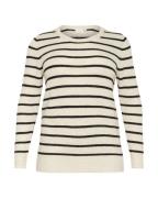 KAFFE CURVE Pullover 'Linda'  beige / sort