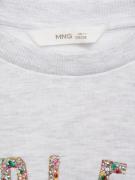 MANGO KIDS Sweatshirt 'ENDLESS'  lysegrå / hvid