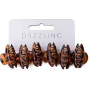 Dazzling Hår 6-pack Hair Clips Brown