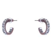 Dazzling Earrings Col Small Creole W Clear Crystals Silver