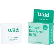 Wild Men's Natural Deodorant Refill Mint & Aloe Vera 40 g