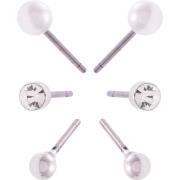 Dazzling J14 Earring Col 3-Pack W Bead Silver