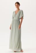 Bubbleroom Occasion Butterfly Sleeve Chiffon Gown Dusty green 40