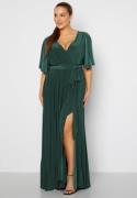 Goddiva Curve Flutter Sleeve Maxi Dress Green 52 (UK24)
