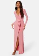 Goddiva Long Sleeve Maxi Dress Warm Pink XL (UK16)