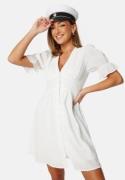Bubbleroom Occasion Structured Button Front Dress White 3XL