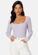 BUBBLEROOM Selda ls striped top Lilac / Yellow / Striped XS