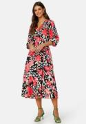 Object Collectors Item Limone L/S Midi Dress Hot Coral AOP:Flower 34