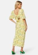 Bubbleroom Occasion Balloon Sleeve Bow Midi Dress Yellow/Floral 42