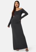 BUBBLEROOM Off Shoulder Maxi Dress Dark grey M