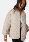 Pieces Stella Quilted Jacket Silver Grey XS