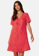 Pieces Nya SS V-Neck Short Dress Poppy Red AOP: Heart S