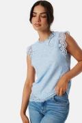 Pieces Olline SL Lace Top Kentucky Blue XS