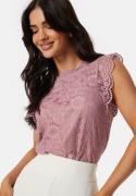 Pieces Olline SL Lace Top Woodrose M